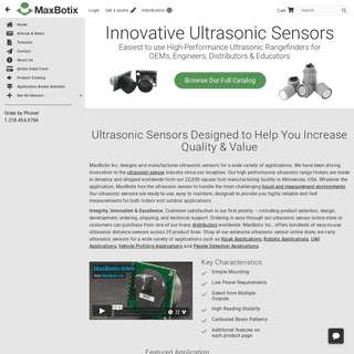 Ultrasonic Sensors and High Performance Proximity Sensors | MaxBotix