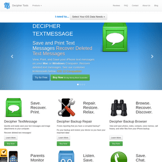 Decipher Tools Software for iPhone - Save Text Messages