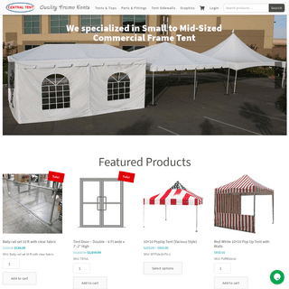 Central Tent: Commercial Frame Tent from 10x to 50x