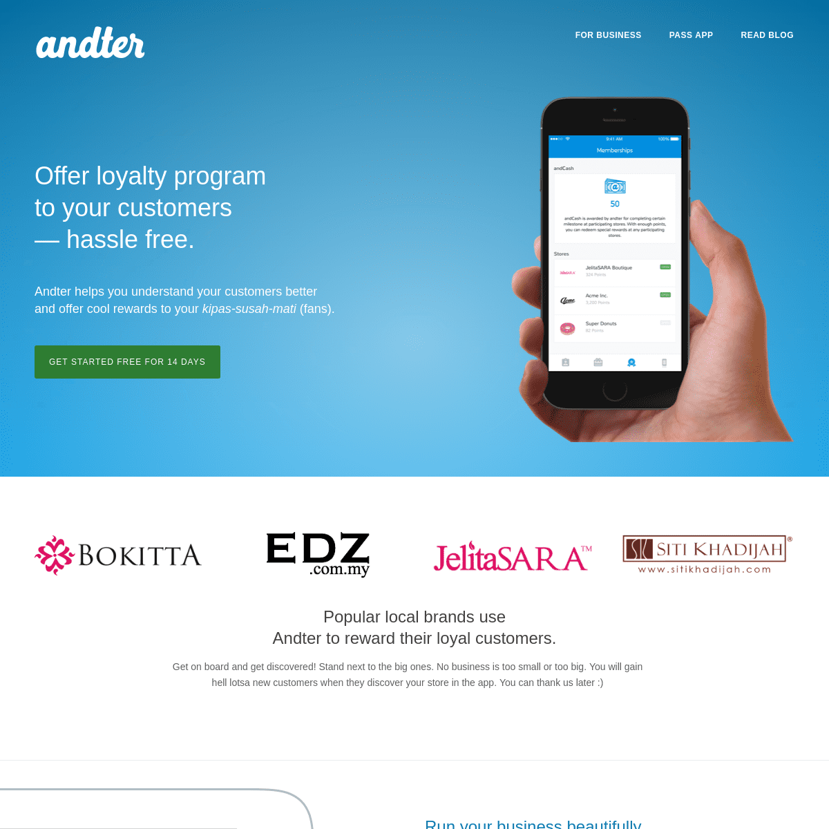 Andter - Offer Loyalty Program to Your Customers