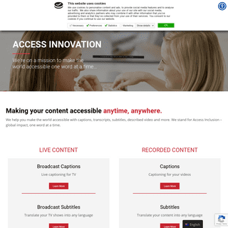 Ai-Media Homepage - Access Innovation for inclusion