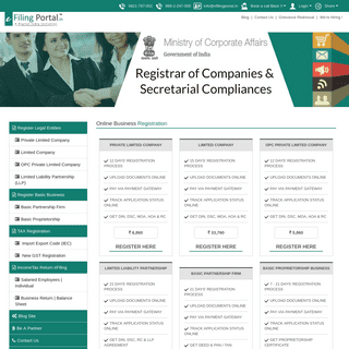 eFiling Portal - Online Business Company Registration India