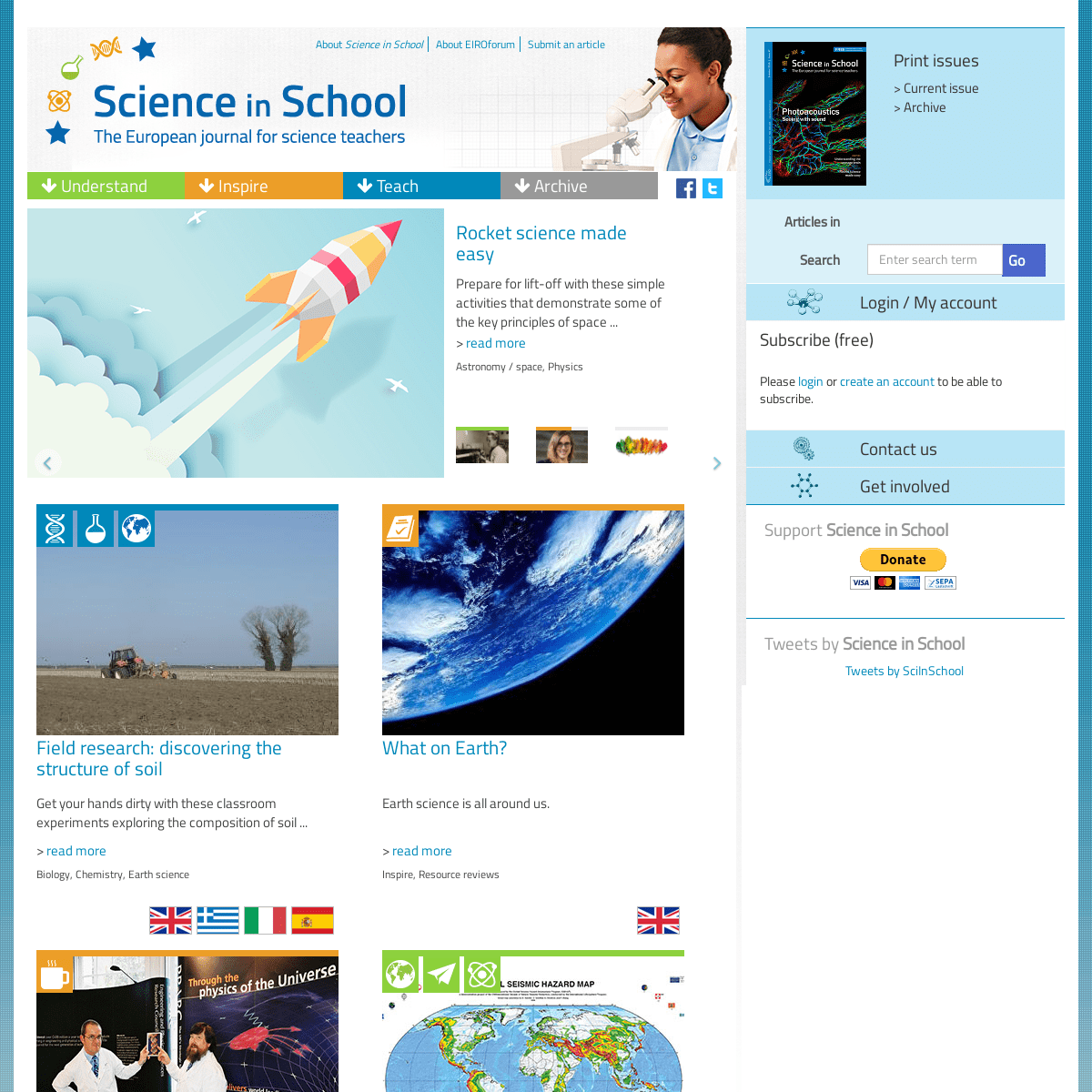 Science in School | www.scienceinschool.org