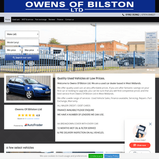 Used Cars Bilston, Used Car Dealer in West Midlands - Owens Of Bilston Ltd