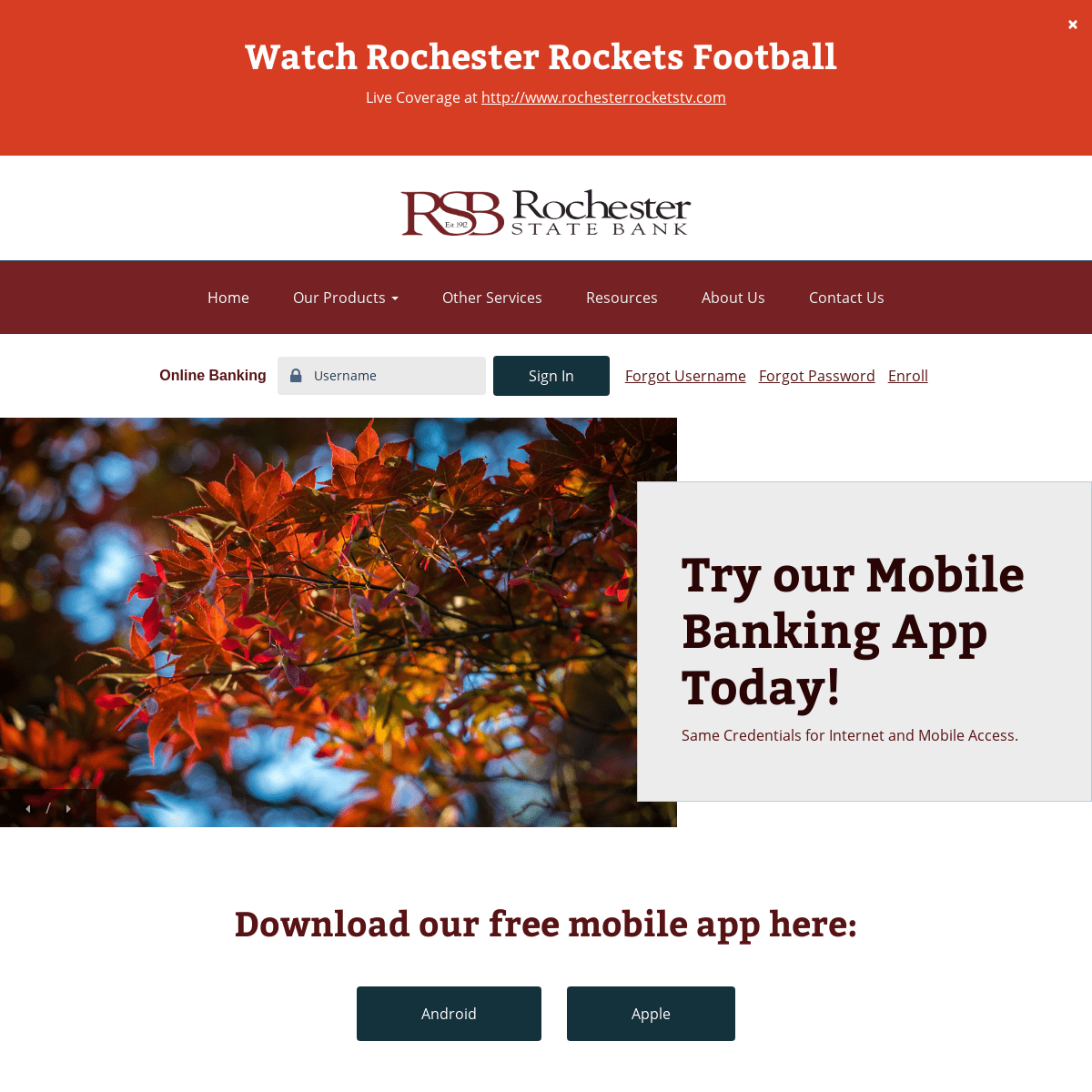 A complete backup of rochesterstatebank.com