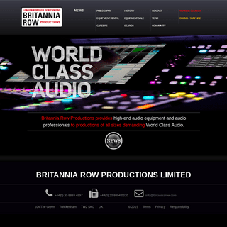 Audio equipment - Audio professionals - Britannia Row Productions Britannia Row Productions