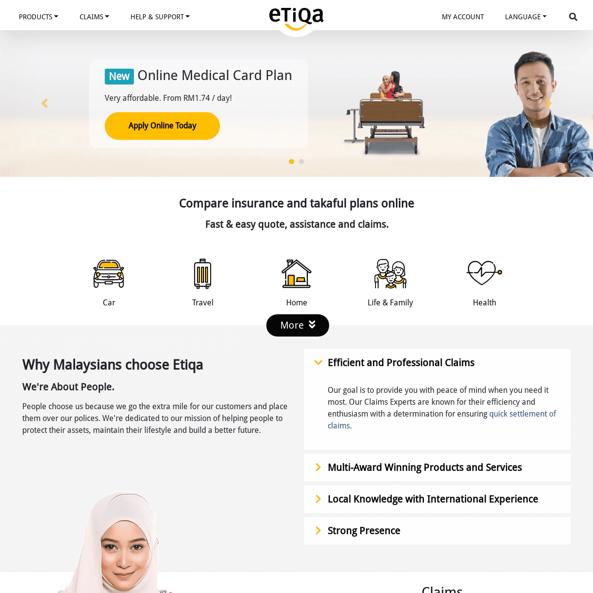 Get Insurance & Takaful Online or more | Etiqa Malaysia