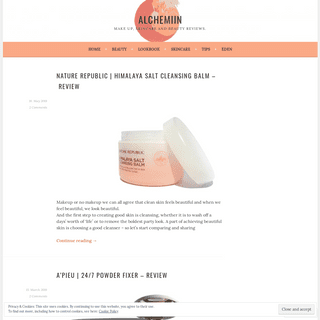 Alchemiin â€“ Make up, skincare and beauty reviews.