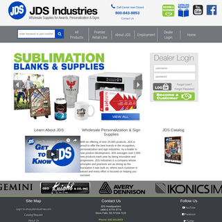 JDS Industries Home - Wholesale Supplies for Awards, Personalization & Signs
