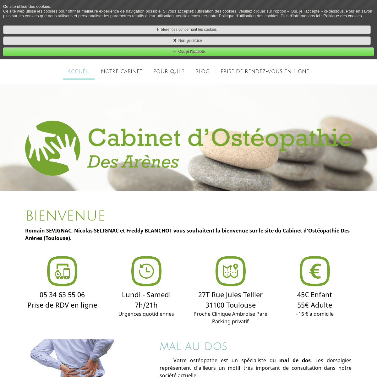 Cabinet d'Ostéopathie Des Arènes à Toulouse - 7h / 21h