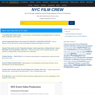 New York City Film Jobs & TV Jobs | Crew Calls | Production Gigs