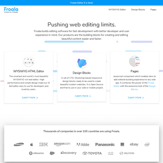 Froala | WYSIWYG HTML Editor, Design Blocks, Website Page Builder