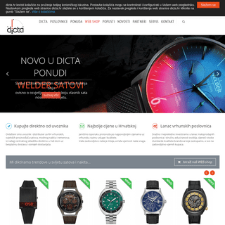 Dicta - službena stranica ovlaštenog distributera za Republiku Hrvatsku prestižnih brandova satova, nakita i remenova