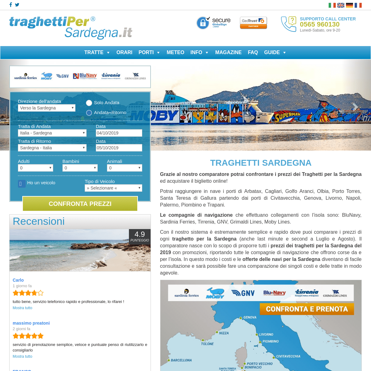 Traghetti Sardegna: Scopri le offertissime 2019 e confronta i prezzi!