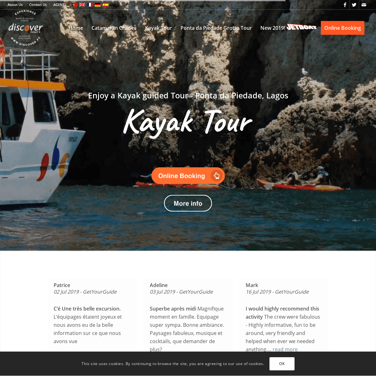DISCOVER TOURS – Catamaran Cruises Kayaking & Cave Tours | Ponta da Piedade, Lagos