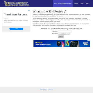 Social Security Numbers Online - SSN Registry