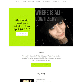 Alexandria Lowitzer - Missing since April 26, 2010