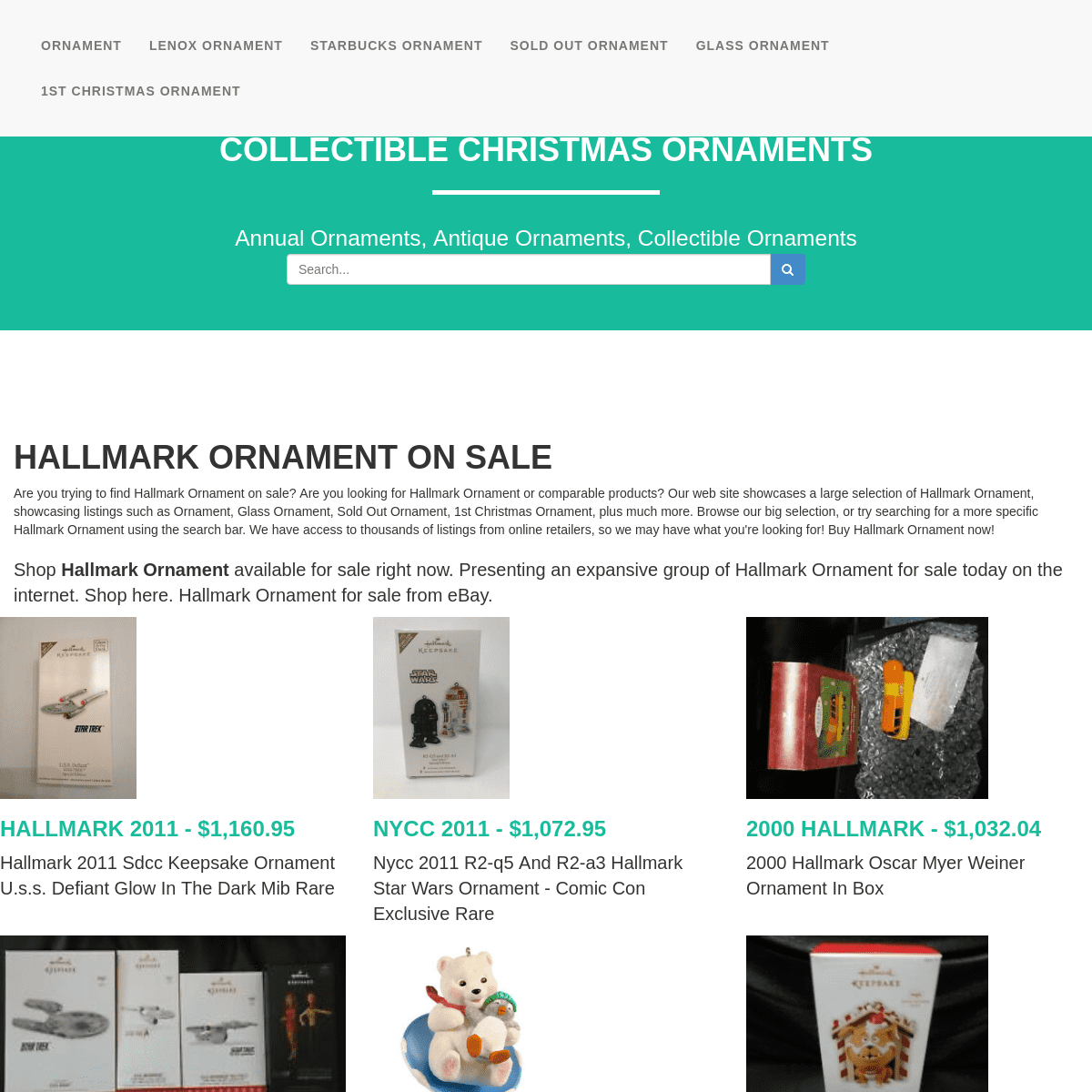 Hallmark Ornament - Collectible Christmas Ornaments