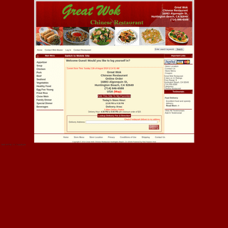 Great Wok Chinese Food Huntington Beach, CA 92649 Online Order! , Fast Food Delivery.