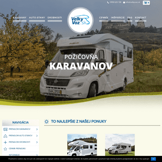 VelkyVoz.sk - spoľahlivá požičovňa karavanov a auto-stanov