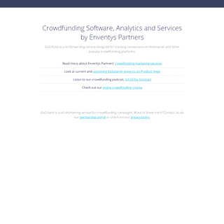 Go2.Fund: Crowdfunding Software, Analytics and Services by Enventys Partners