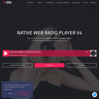 Native HTML5 radio player plugin