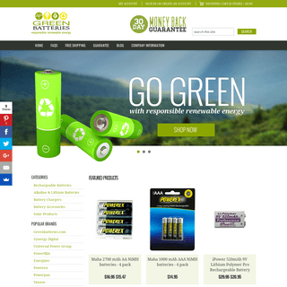 Rechargeable Batteries | Chargers | Battery Testers & Accessories - Greenbatteries.com