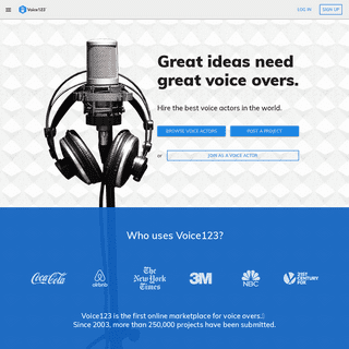 Voice123: World's first and most-trusted voice over marketplace