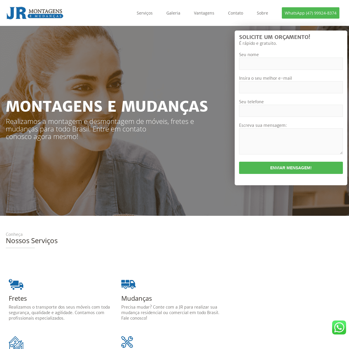 JR Montagens, Fretes, Mudanças e Instalação de Móveis em Itajaí, SC