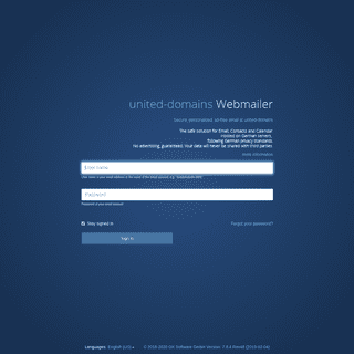 united-domains Webmailer  Sign in