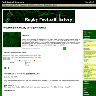 Rugby Football History