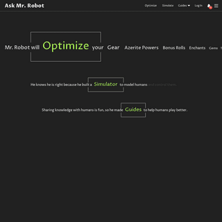 WoW Optimizer, Simulator and Guides - Ask Mr. Robot