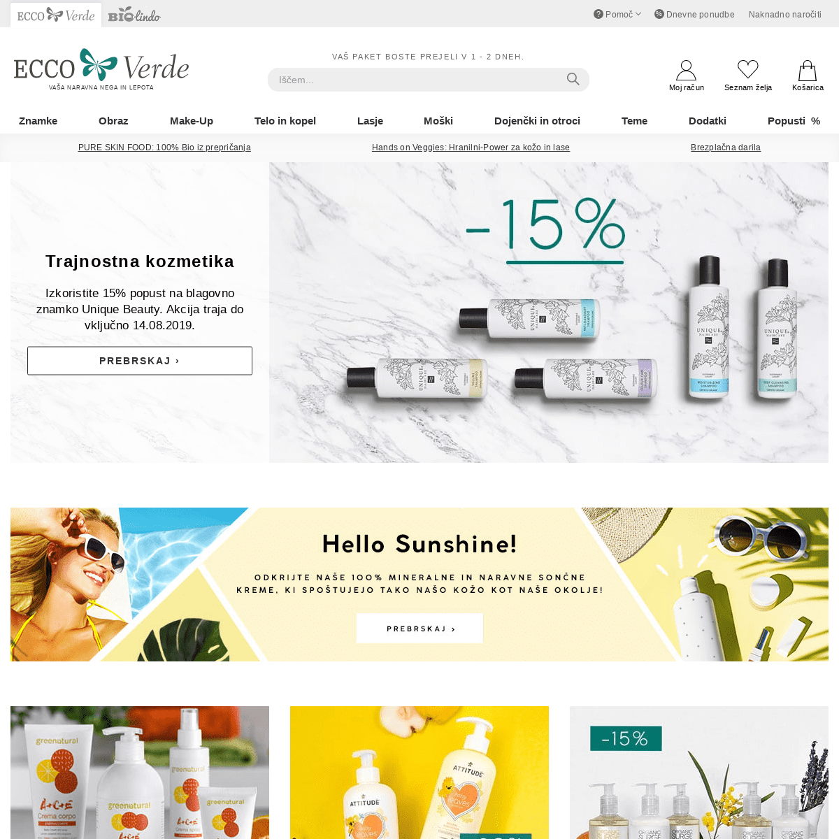 Ecco Verde spletna trgovina - vaša spletna trgovina bio in naravne kozmetike!