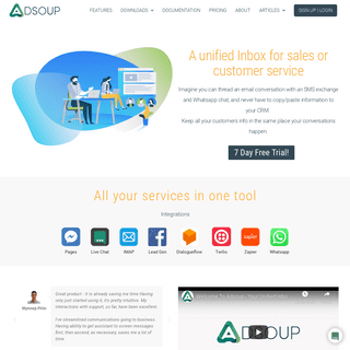 Adsoup, The Ultimate Unified Inbox & CRM For Sales Teams