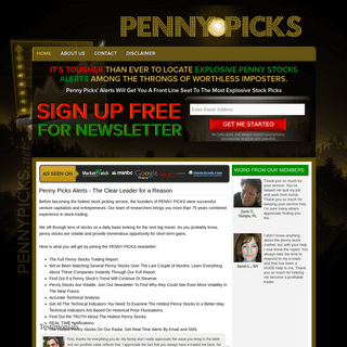 Penny Stocks | Penny Picks | Penny stock newsletter | Free Stock Alerts | Penny Stock tips