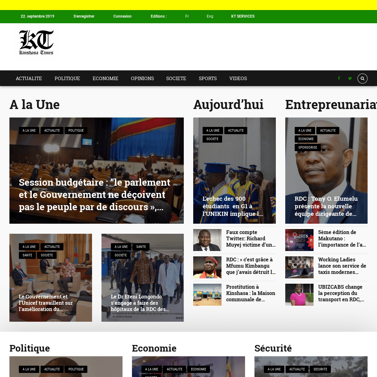 Accueil - Kinshasa Times