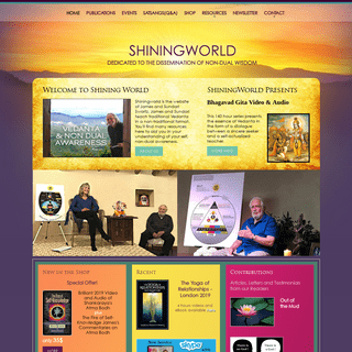 ShiningWorld - Vedanta Teacher James Swartz - Vedanta Resources - Non Duality Resources