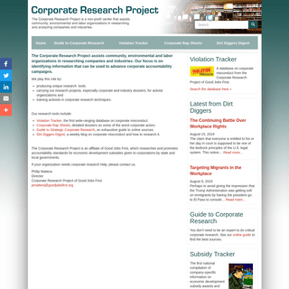 Home Page | Corporate Research Project