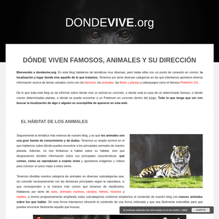 DondeVive.org · Dónde viven famosos, animales y su dirección