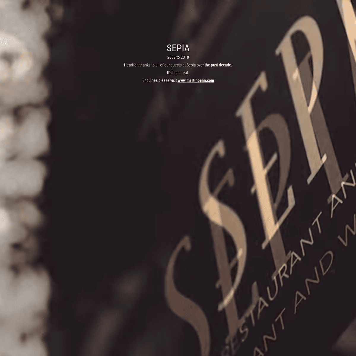 Sepia Restaurant - Restaurant of the Year 2015 - Sepia Restaurant