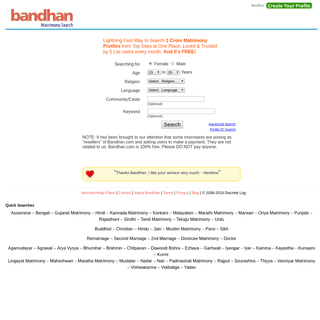 Bandhan - Matrimony Search