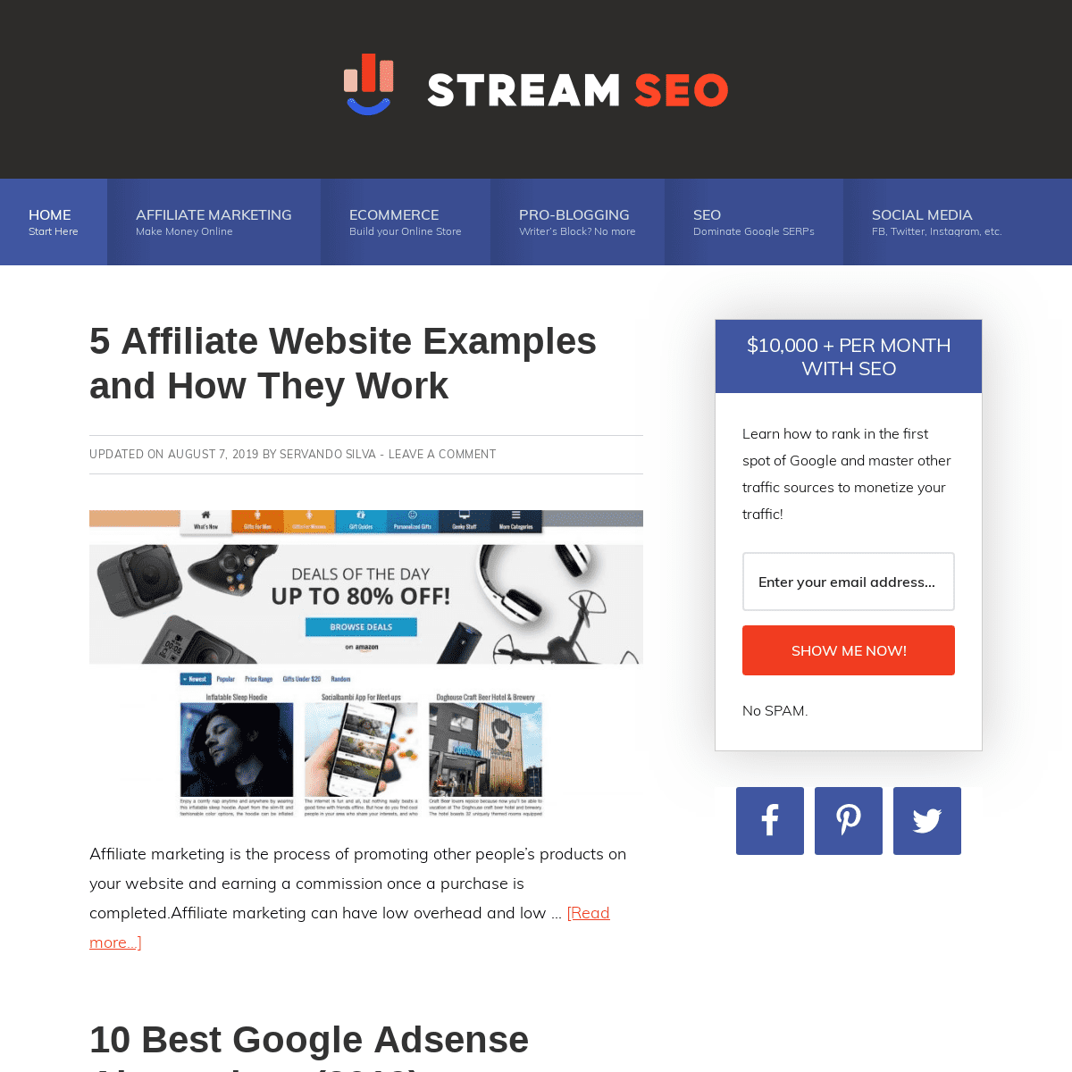 Stream SEO - Learn how to make $10,000+ per month with SEO