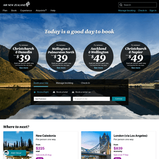 Air New Zealand | Flight Bookings From NZ to 260 Global Destinations