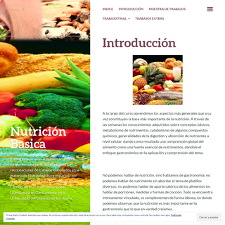 Nutrición Basica – El blog está dirigido al público en general, ya que son una serie de reflexiones y recopilaciones de trabajos