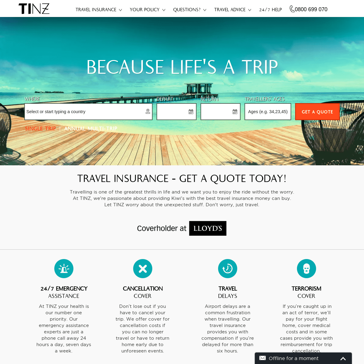 A complete backup of travelinsurance.co.nz