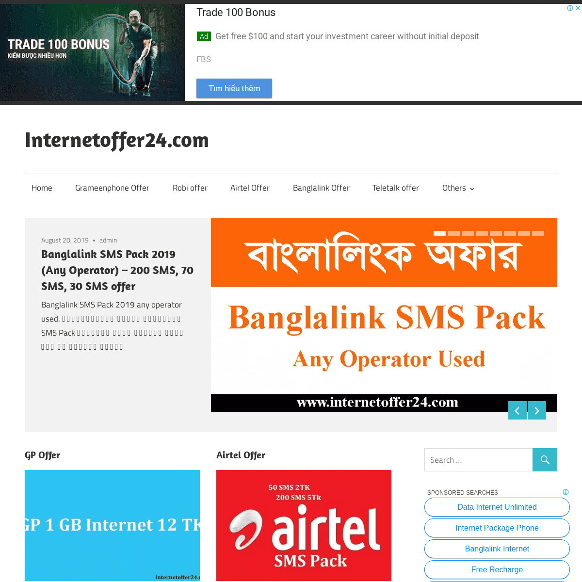 Internetoffer24.com - GP, Banglalink, Robi, Airtel, & Teletalk Internet Offer & Minutes Offer.