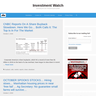 Investment Watch – Spreading the truth. Empowering the people.
