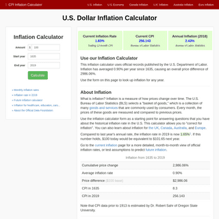 $1 in 1635 → 2019 | Inflation Calculator