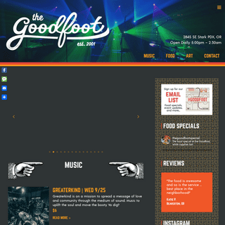 The Goodfoot | Music, DJs, Art, and Food since 2001