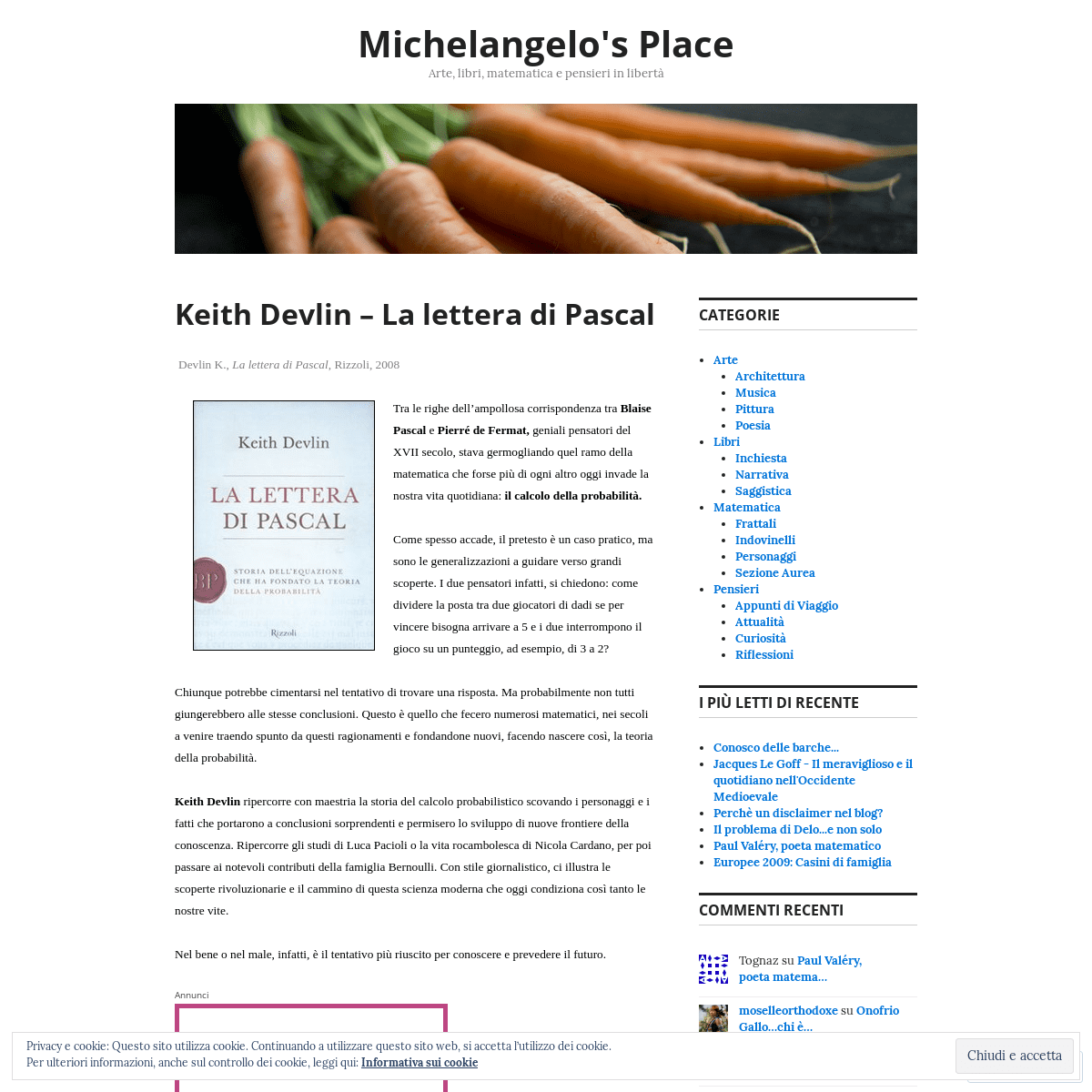 Michelangelo's Place – Arte, libri, matematica e pensieri in libertà